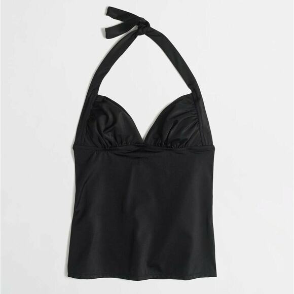 (Ma) Y2K J. Crew Women's Jr Swim Halter Top Size S Tankini Black Swim Bathing - Picture 1 of 4